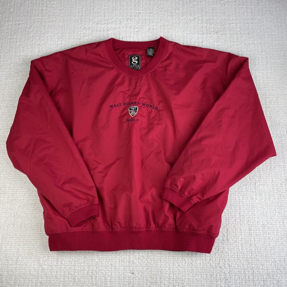 VTG Walt Disney World Golf Gear for Sports Red Windbreaker Pullover XXL